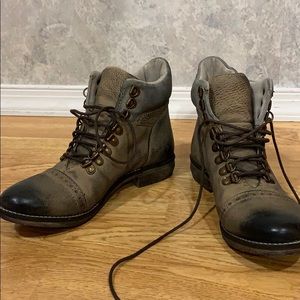Leather combat boots